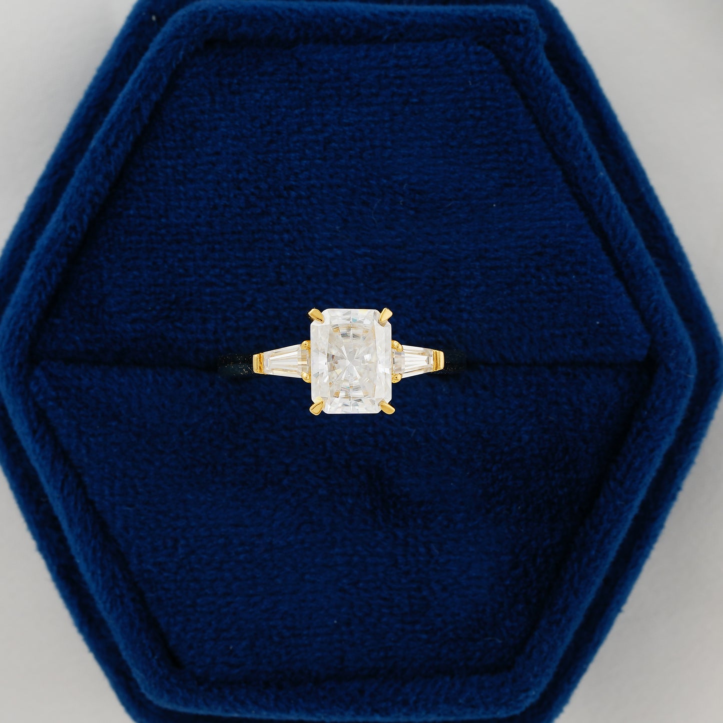 2.3 CT Radiant Cut Lab Grown Diamond Engagement Ring