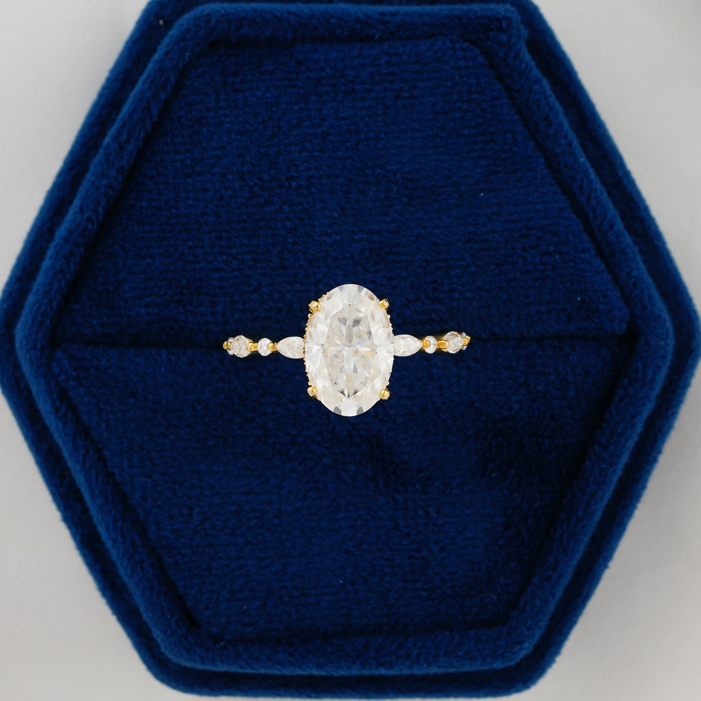 4 CT Oval Cut Lab Grown Diamond Engagement Ring