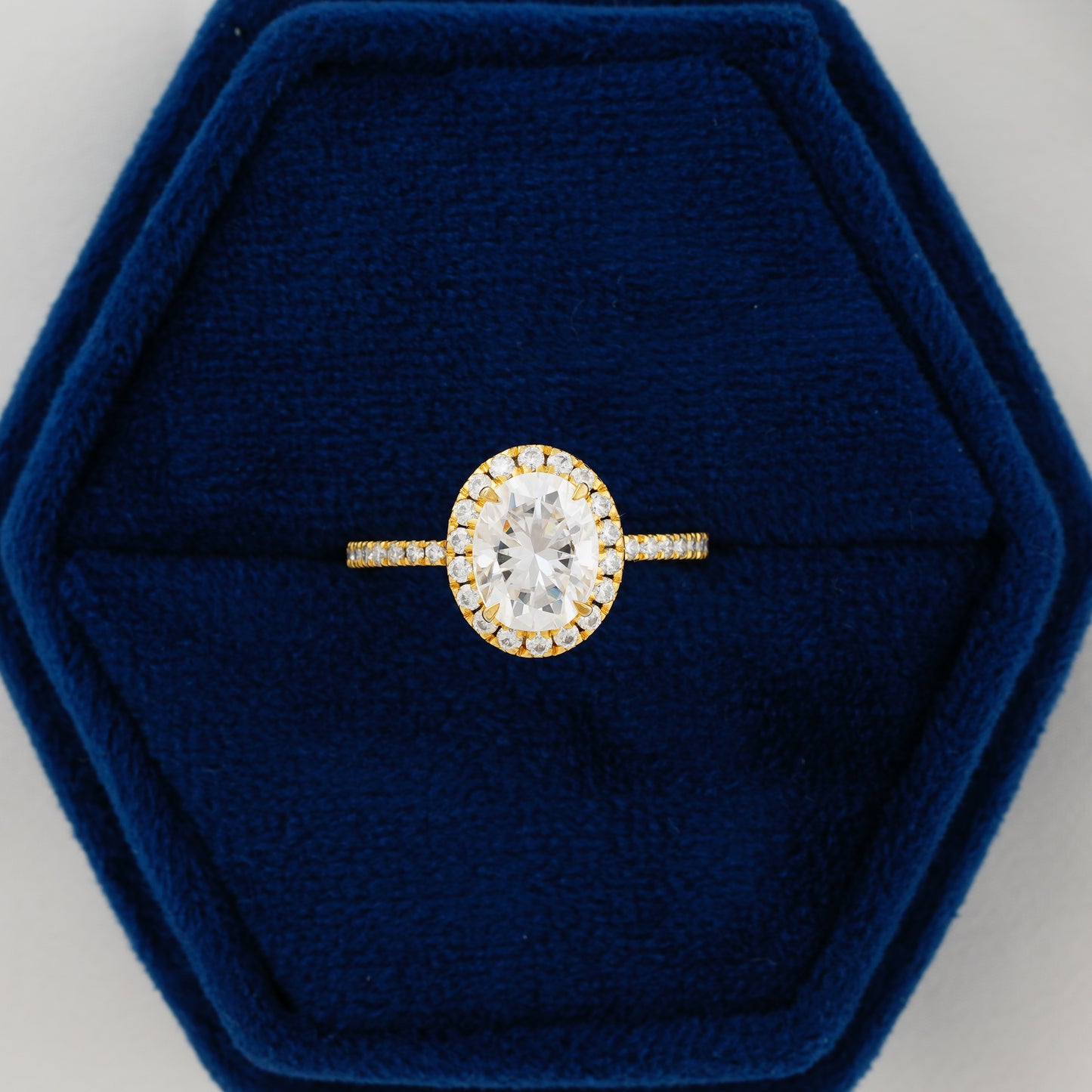 1.91 CT Oval Cut Lab Grown Diamond Halo Engagement Ring