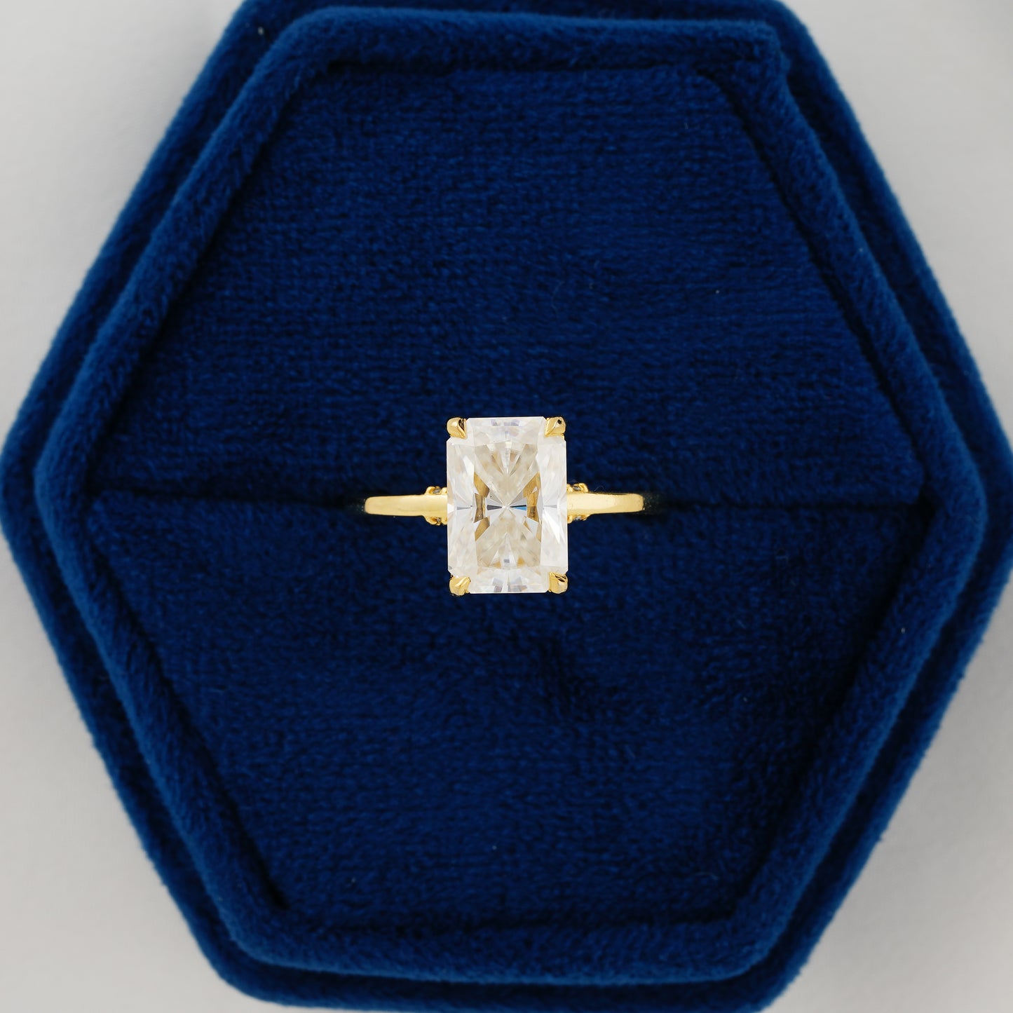 4.15 CT Radiant Cut Lab Grown Diamond Engagement Ring