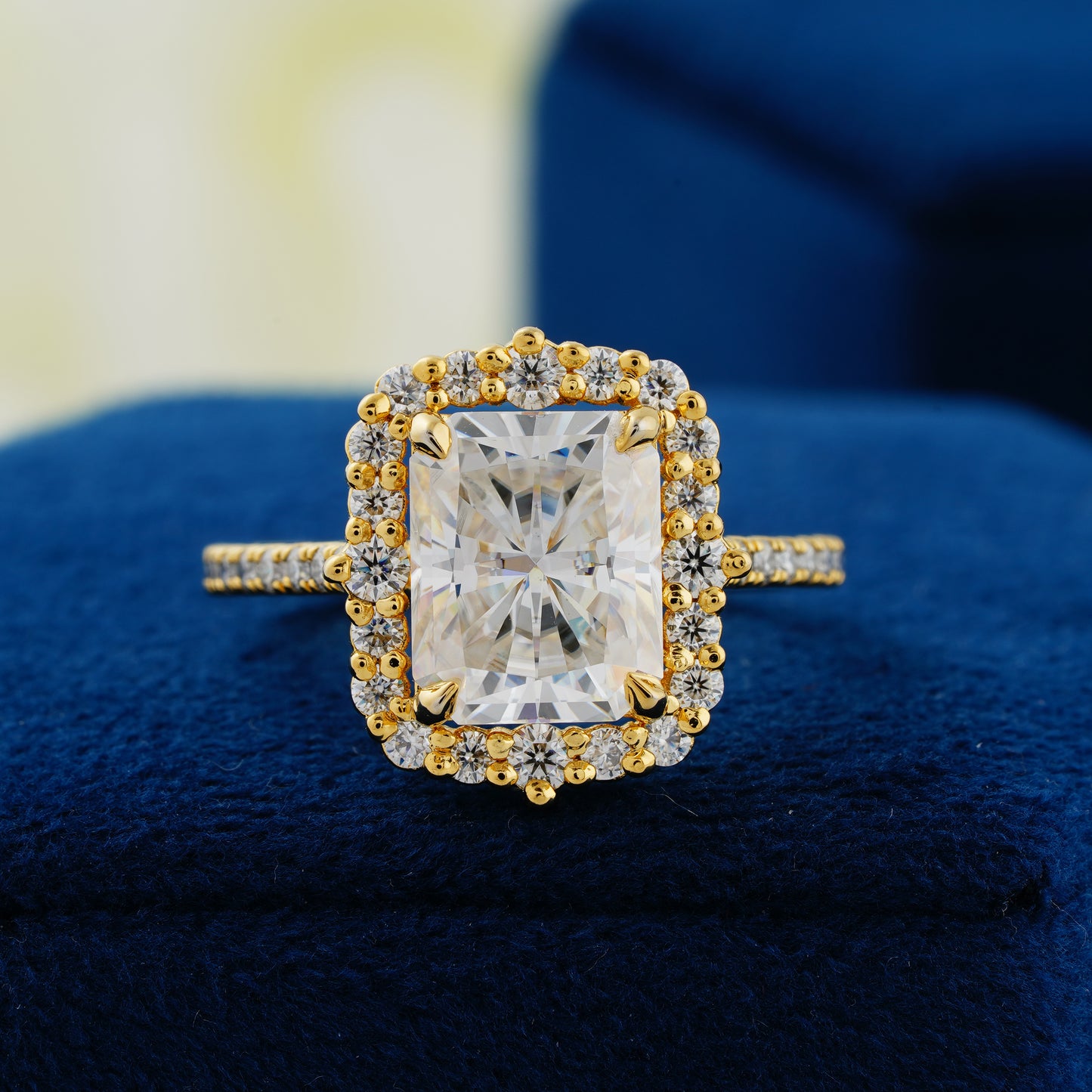 3.24 CT Radiant Cut Lab Grown Diamond Engagement Ring