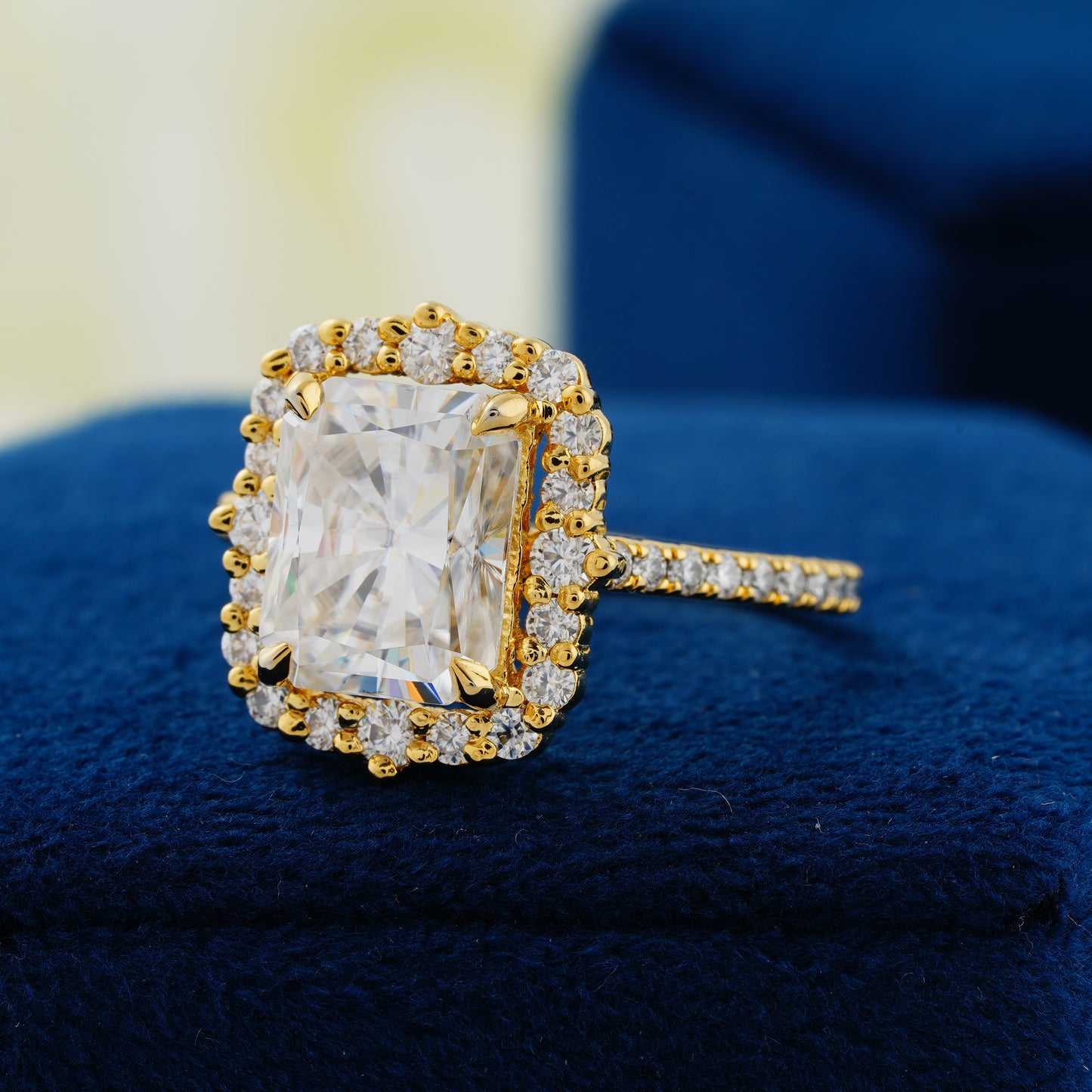 3.24 CT Radiant Cut Lab Grown Diamond Engagement Ring