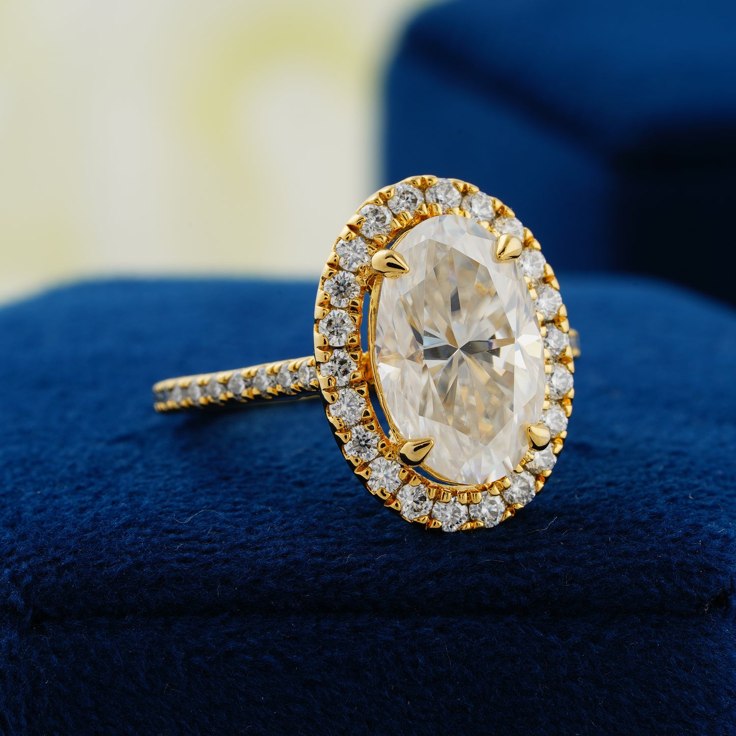 4.10 CT Oval Cut Lab Grown Diamond Engagement Ring