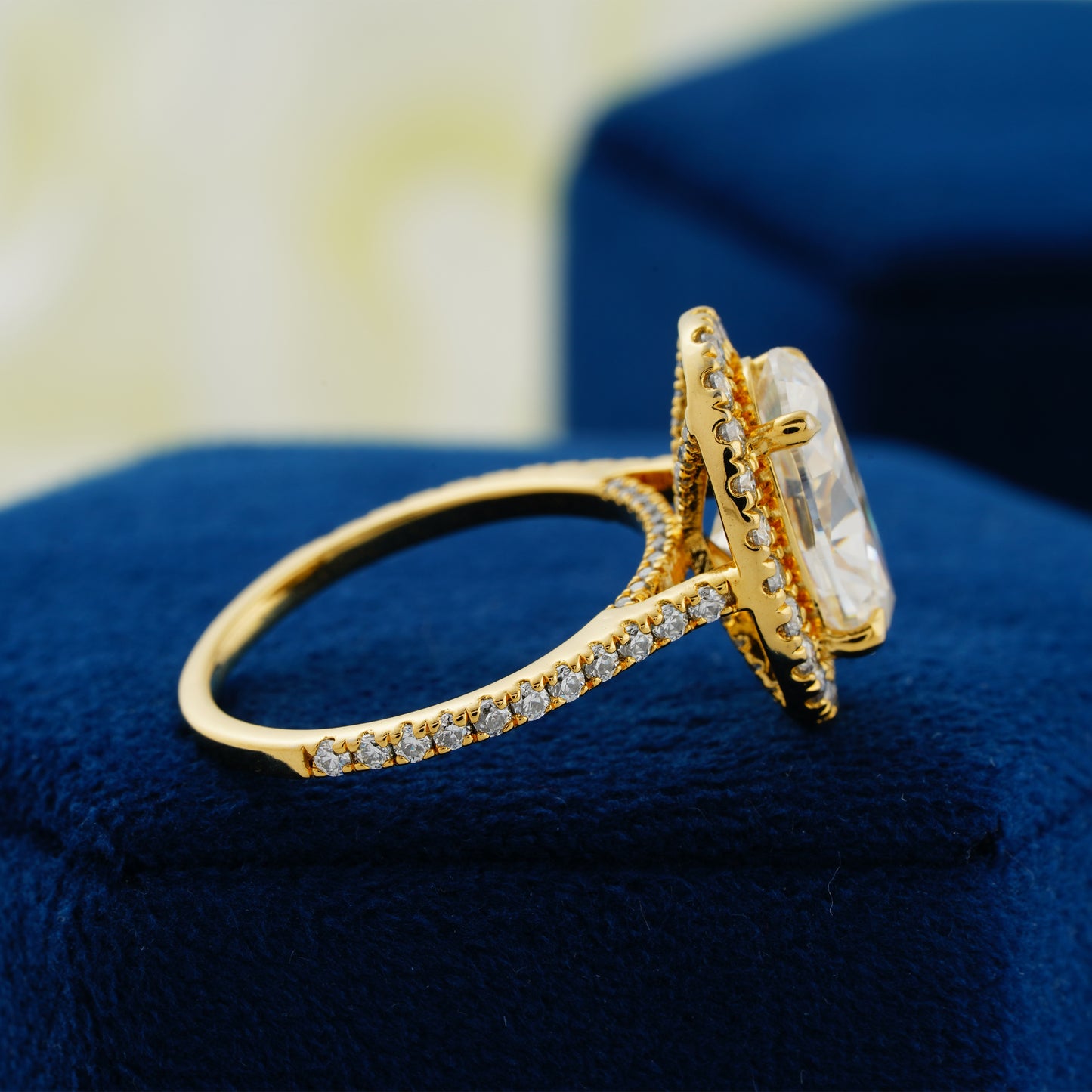 4.10 CT Oval Cut Lab Grown Diamond Engagement Ring