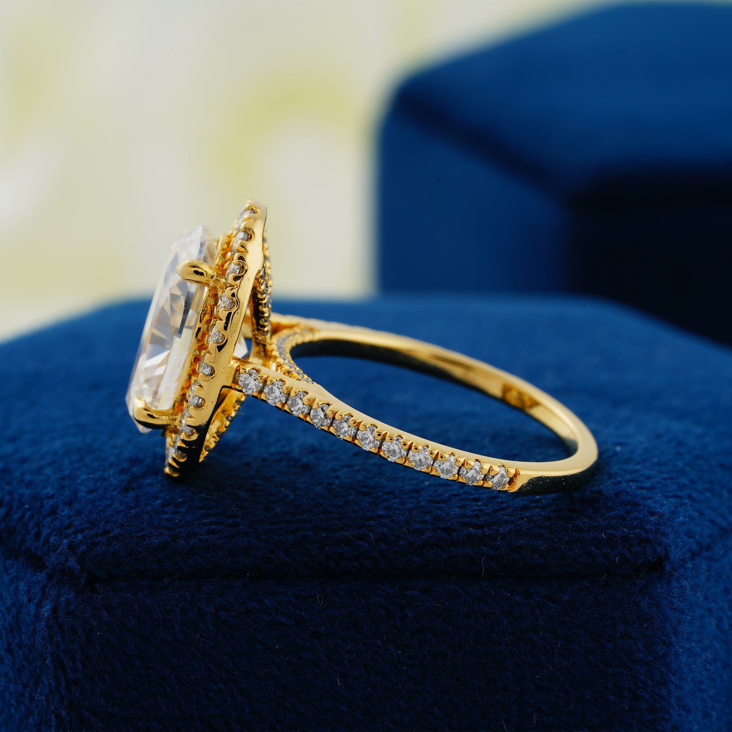 4.10 CT Oval Cut Lab Grown Diamond Engagement Ring