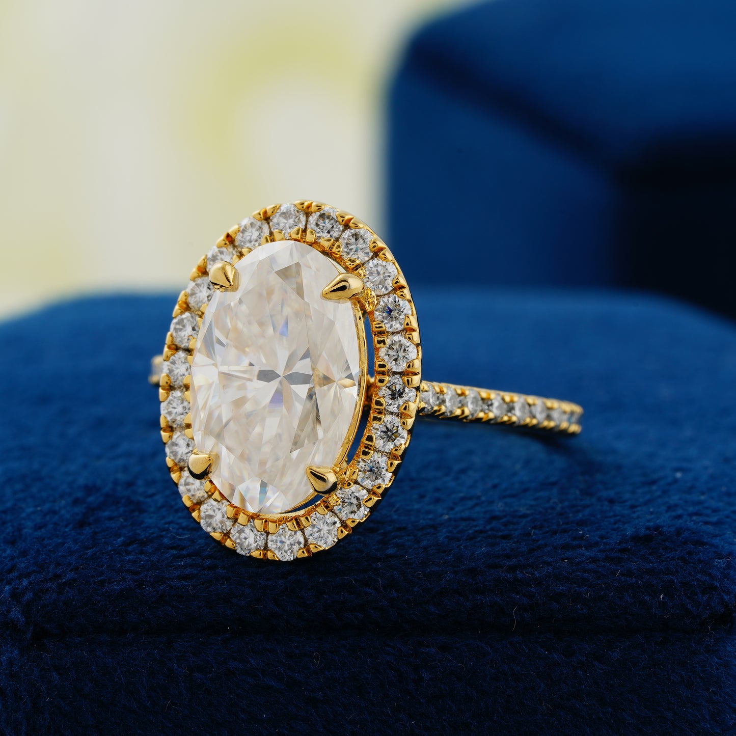 4.10 CT Oval Cut Lab Grown Diamond Engagement Ring