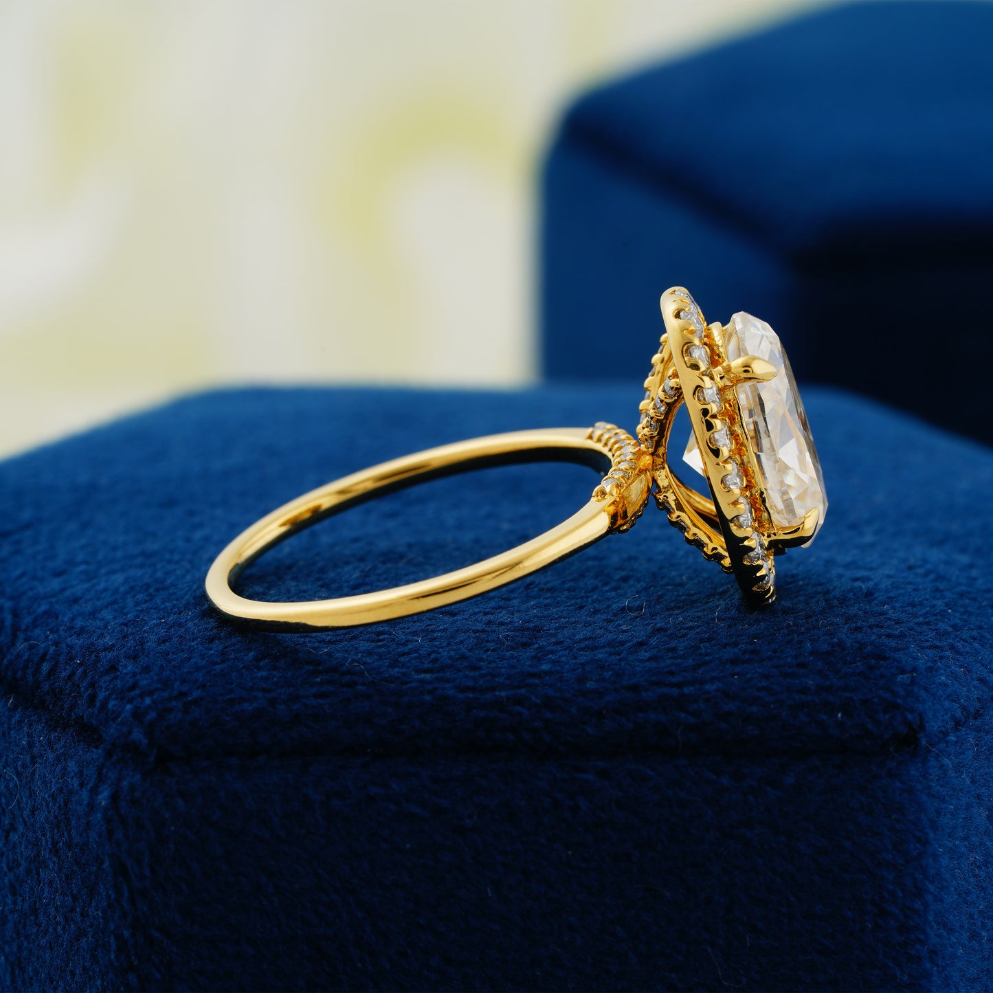 3.15 CT Oval Cut Lab Grown Diamond Halo Engagement Ring