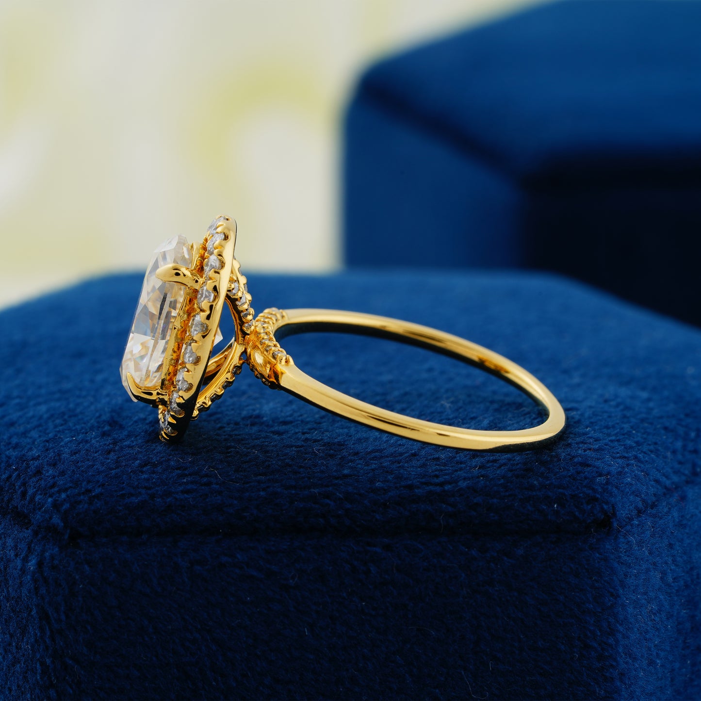 3.15 CT Oval Cut Lab Grown Diamond Halo Engagement Ring