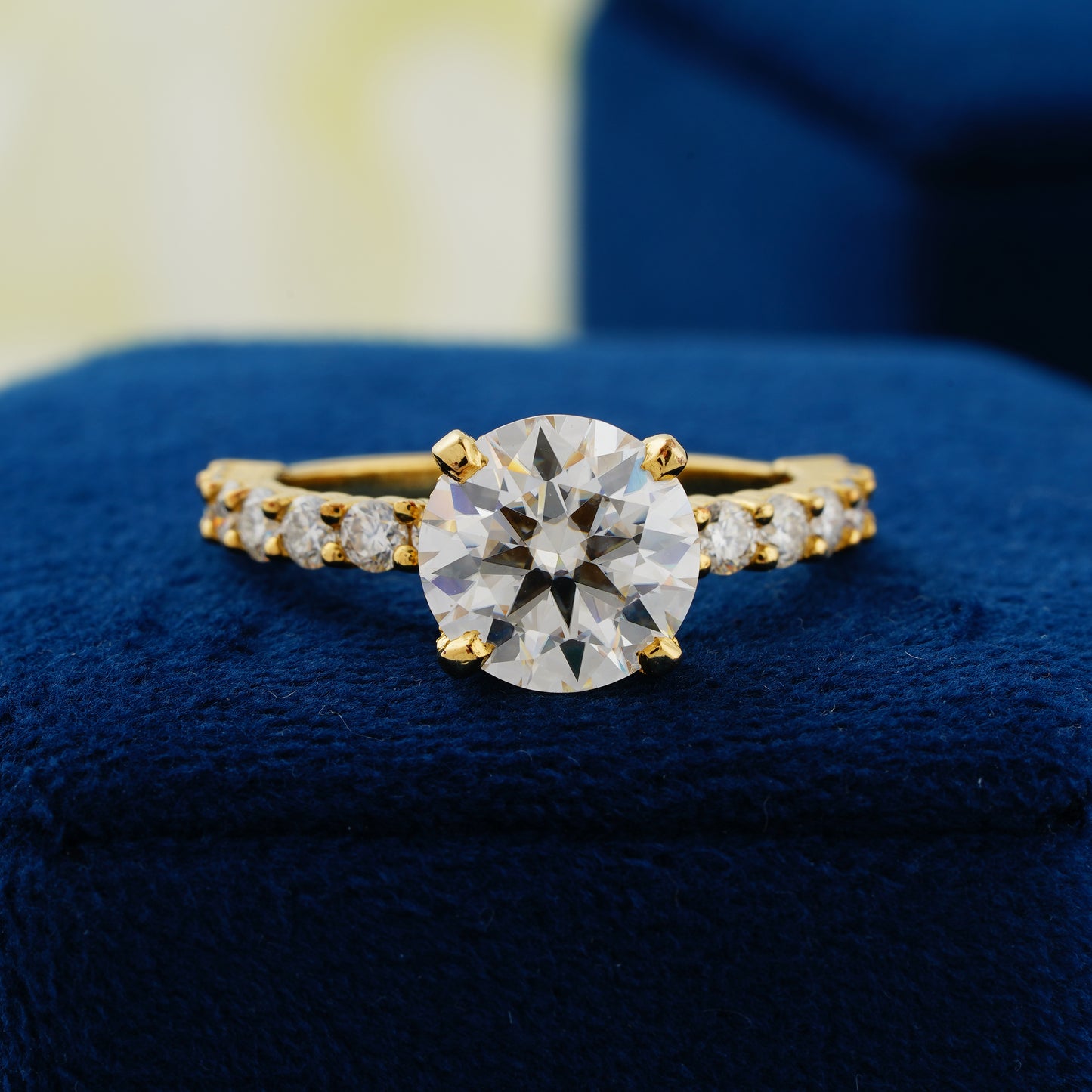 2.75 CT Round Cut Lab Grown Diamond Engagement Ring