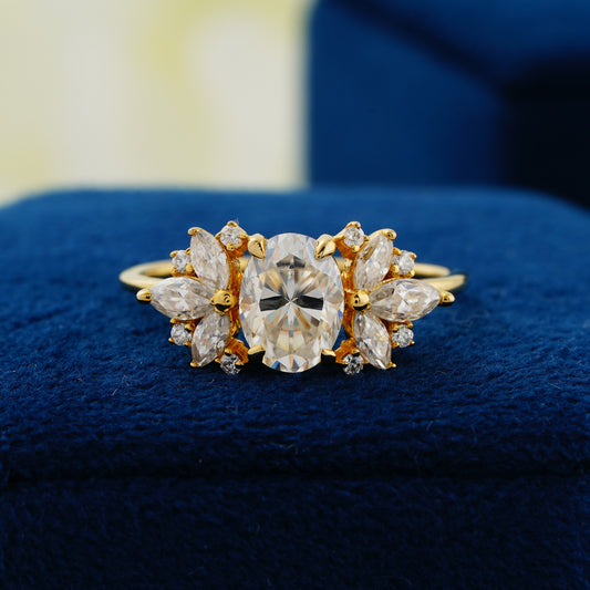 1.33 CT Oval Cut Lab Grown Diamond Engagement Ring