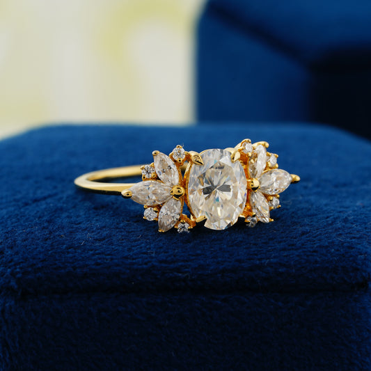 1.33 CT Oval Cut Lab Grown Diamond Engagement Ring