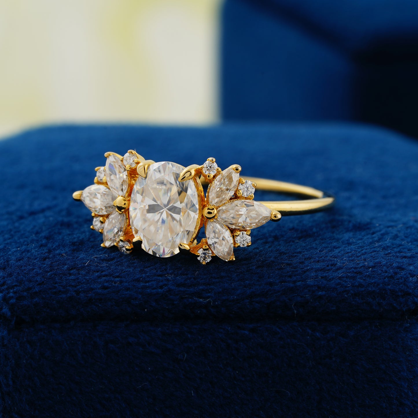 1.33 CT Oval Cut Lab Grown Diamond Engagement Ring