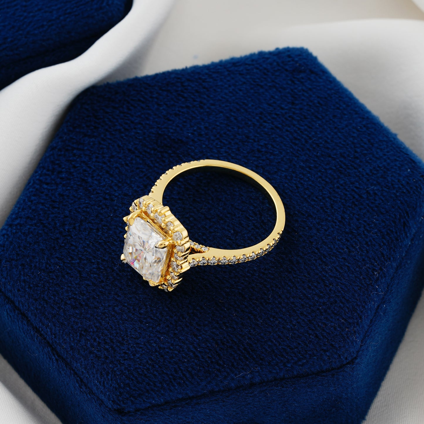 3.24 CT Radiant Cut Lab Grown Diamond Engagement Ring