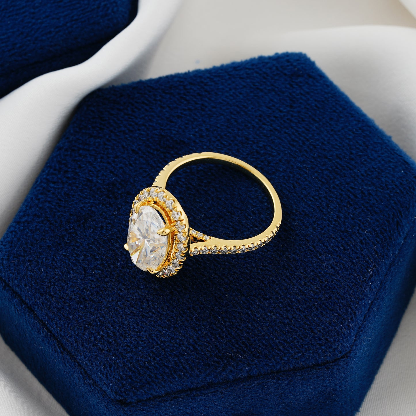 4.10 CT Oval Cut Lab Grown Diamond Engagement Ring