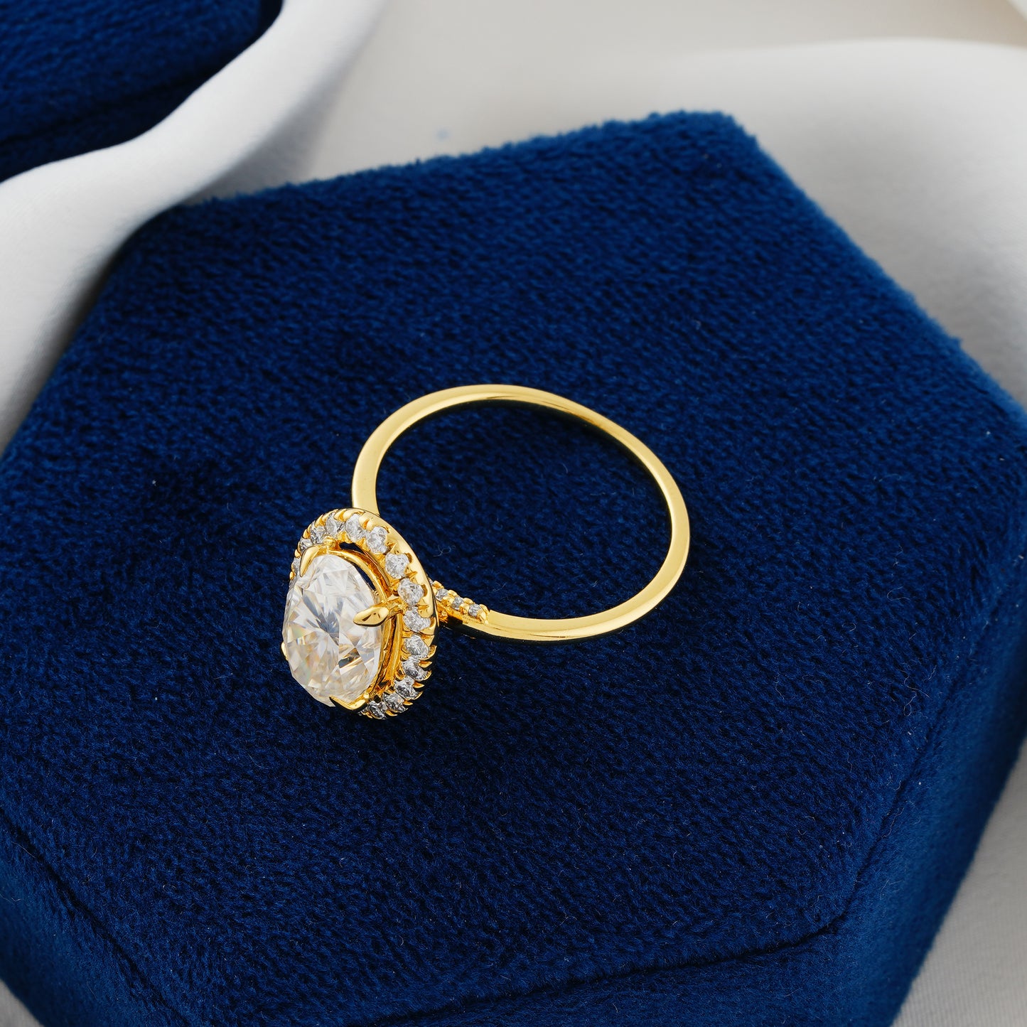 3.15 CT Oval Cut Lab Grown Diamond Halo Engagement Ring