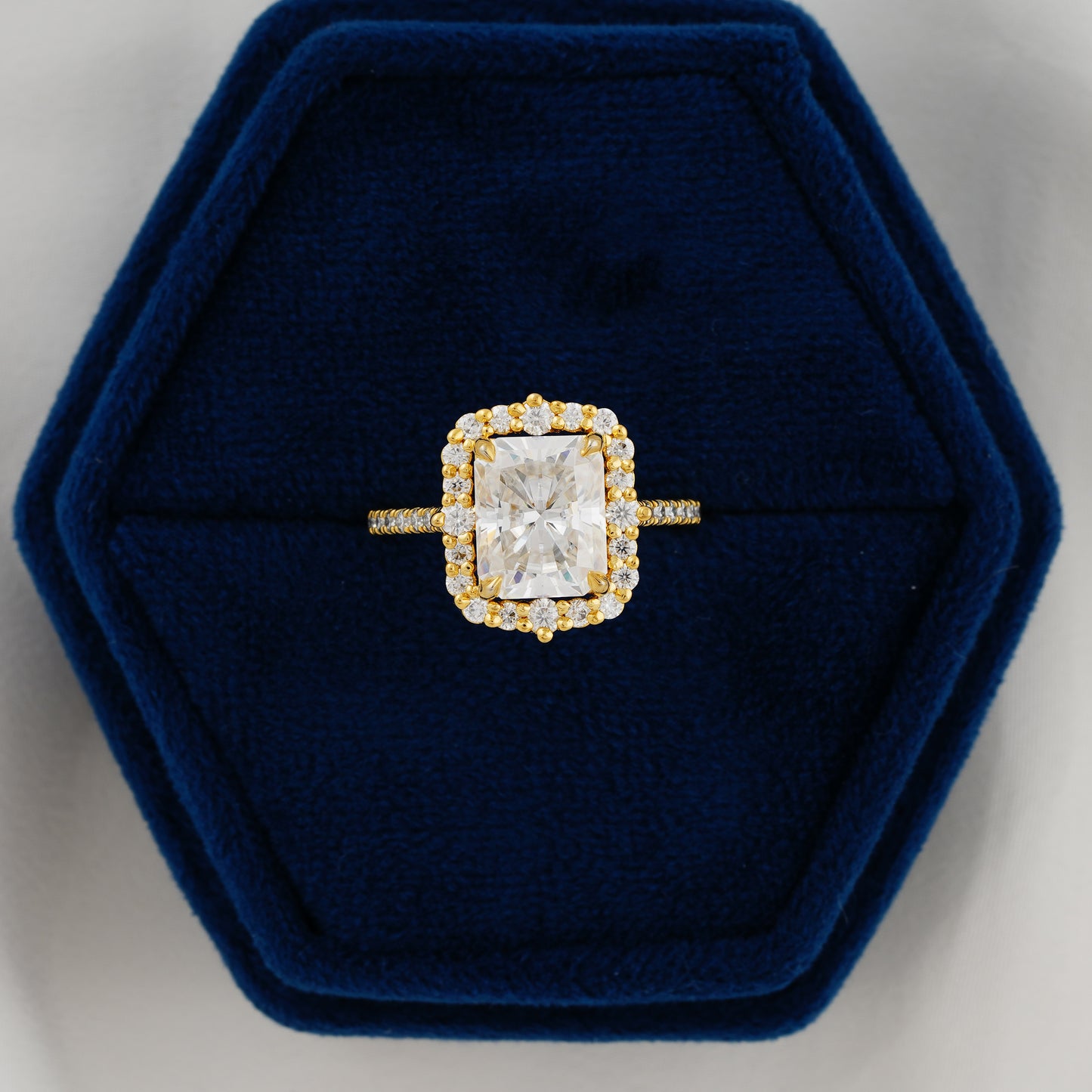 3.24 CT Radiant Cut Lab Grown Diamond Engagement Ring