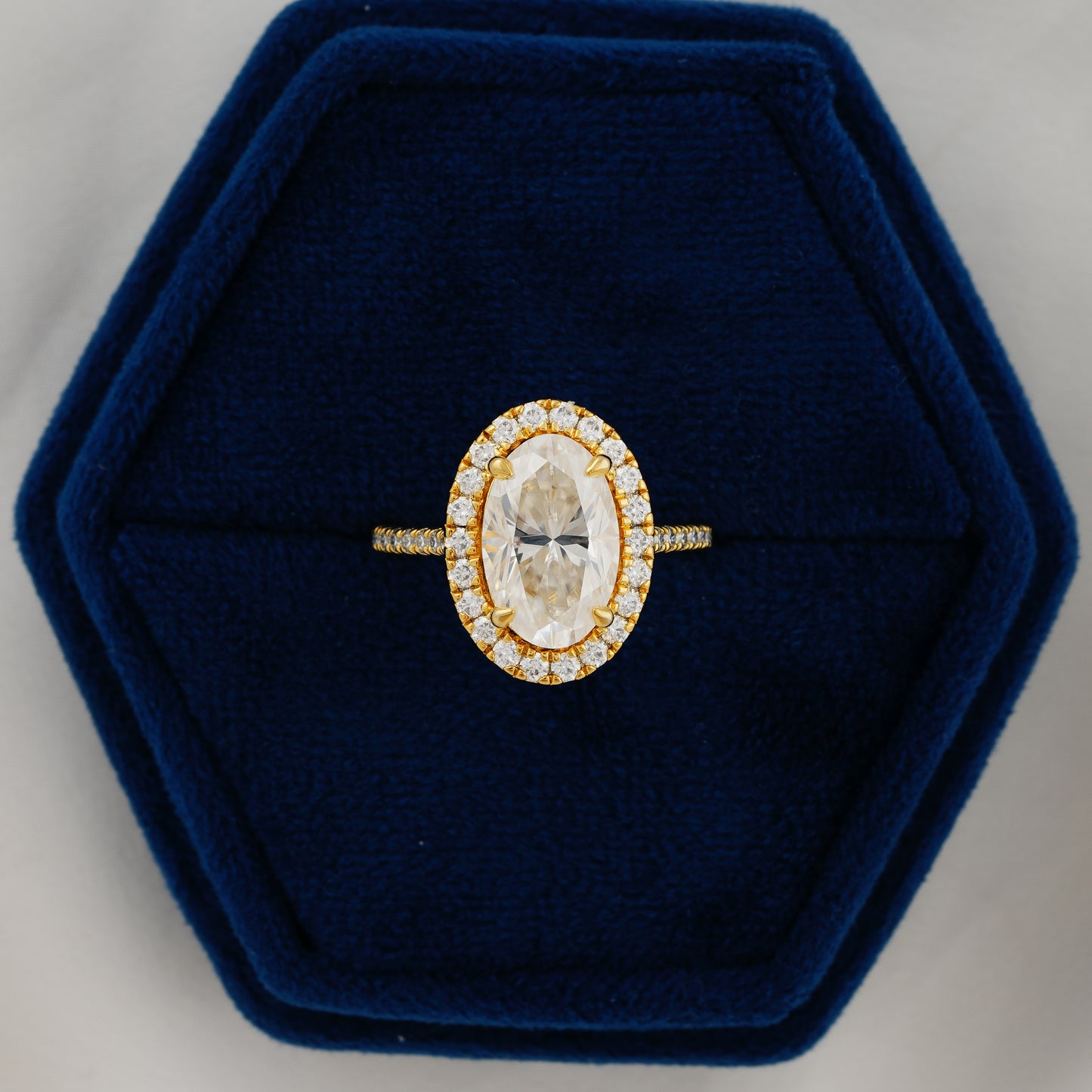 4.10 CT Oval Cut Lab Grown Diamond Engagement Ring