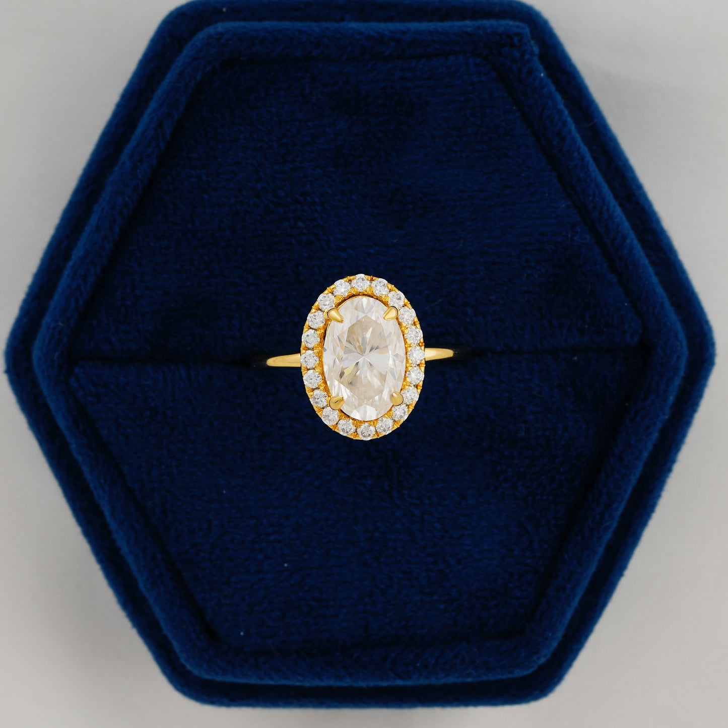 3.15 CT Oval Cut Lab Grown Diamond Halo Engagement Ring