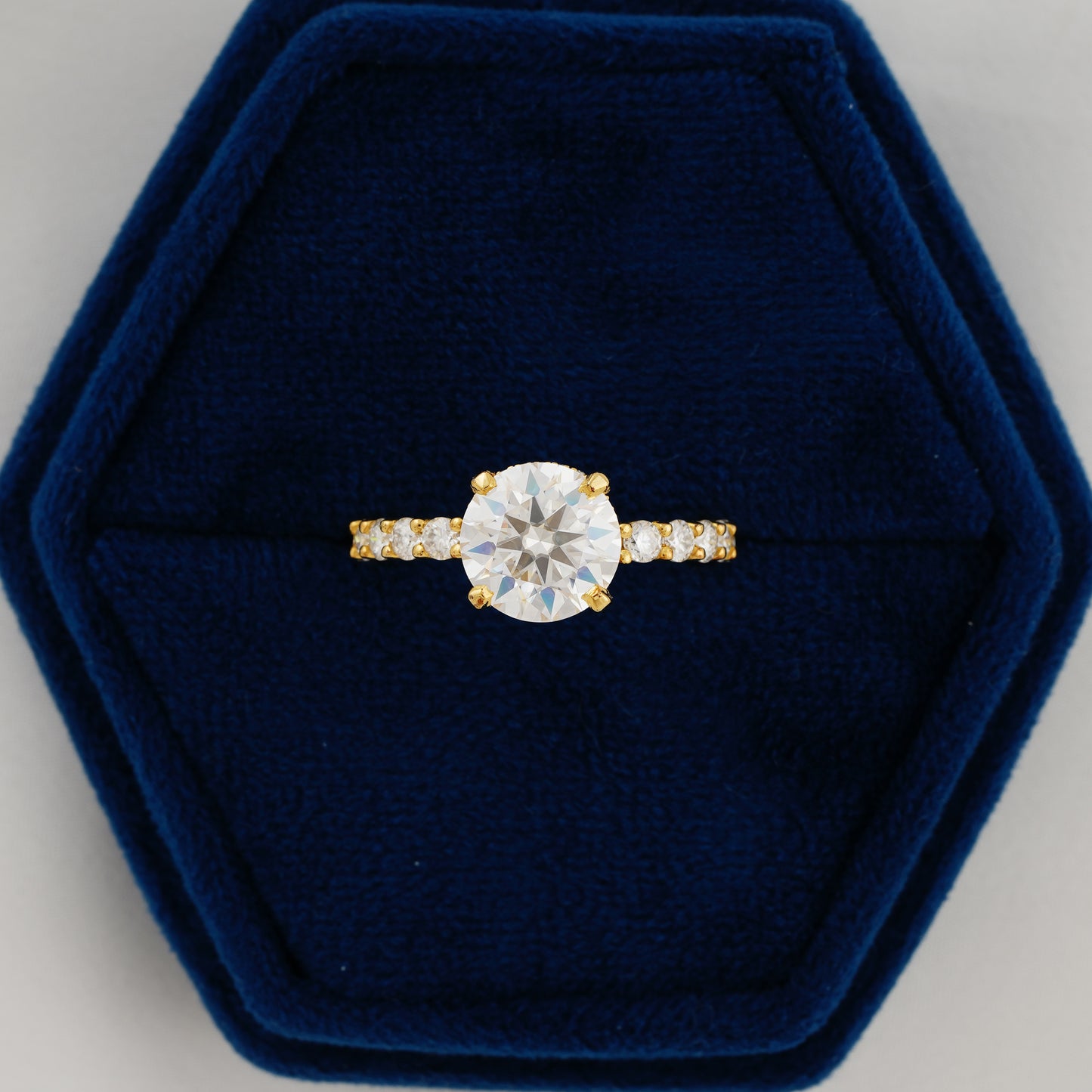 2.75 CT Round Cut Lab Grown Diamond Engagement Ring