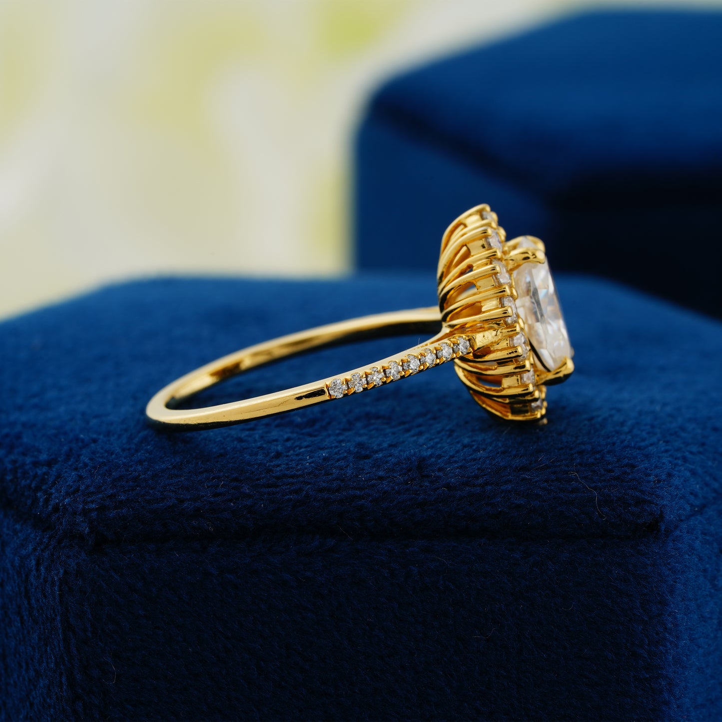 1.91 CT Oval Cut Lab Grown Diamond Halo Engagement Ring | Elegant Oval Diamond Ring