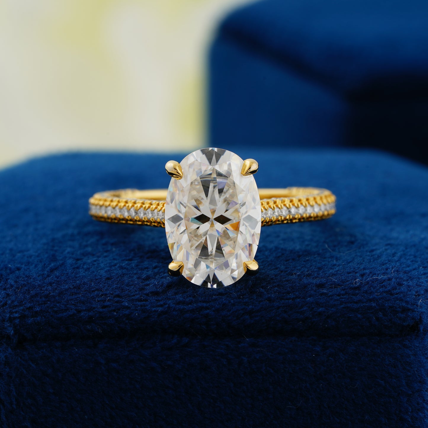 4 CT Oval Cut Lab Grown Diamond Engagement Ring — A Dazzling Symbol of Forever