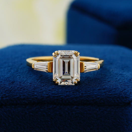 Timeless Brilliance — 2.30 CT Emerald Cut Lab Grown Diamond Engagement Ring