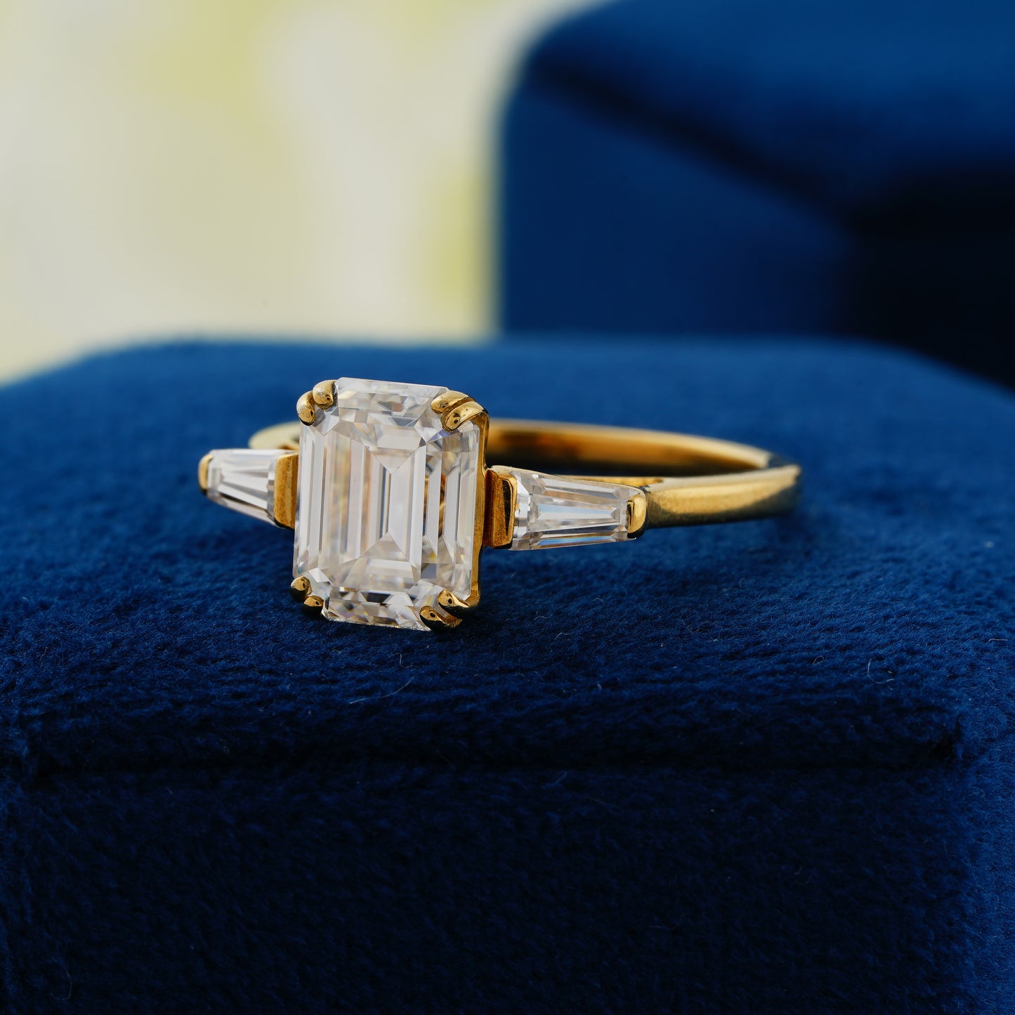 Timeless Brilliance — 2.30 CT Emerald Cut Lab Grown Diamond Engagement Ring