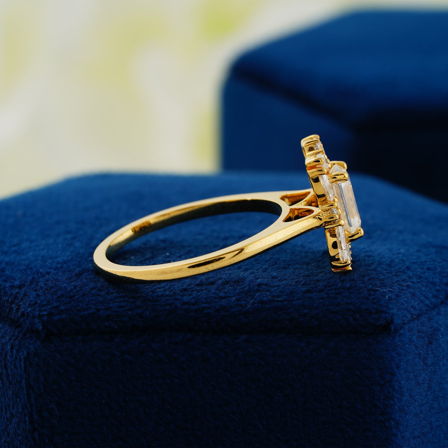 0.92 CT Emerald Cut Lab Grown Diamond Halo Engagement Ring – The Promise of Forever