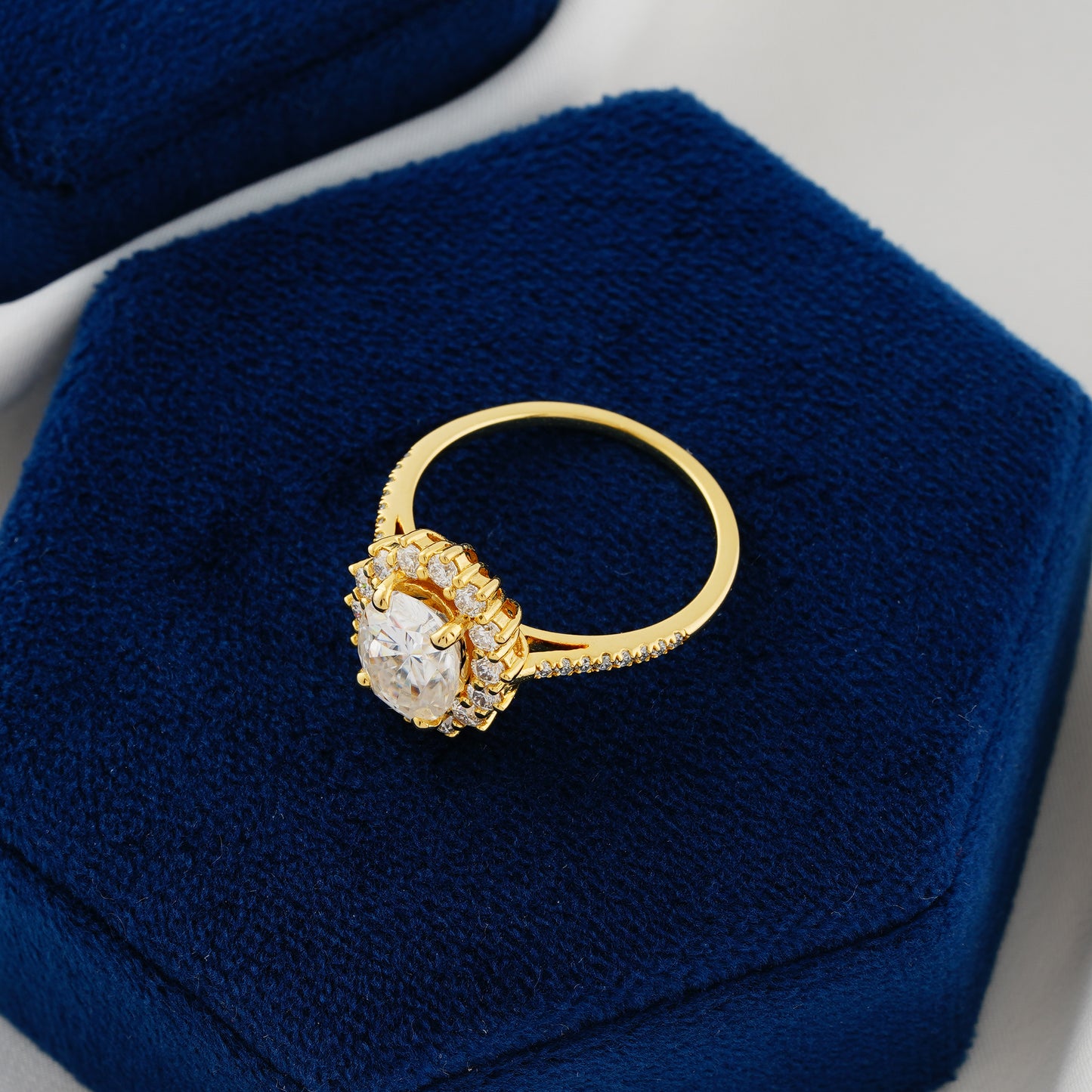 1.91 CT Oval Cut Lab Grown Diamond Halo Engagement Ring | Elegant Oval Diamond Ring