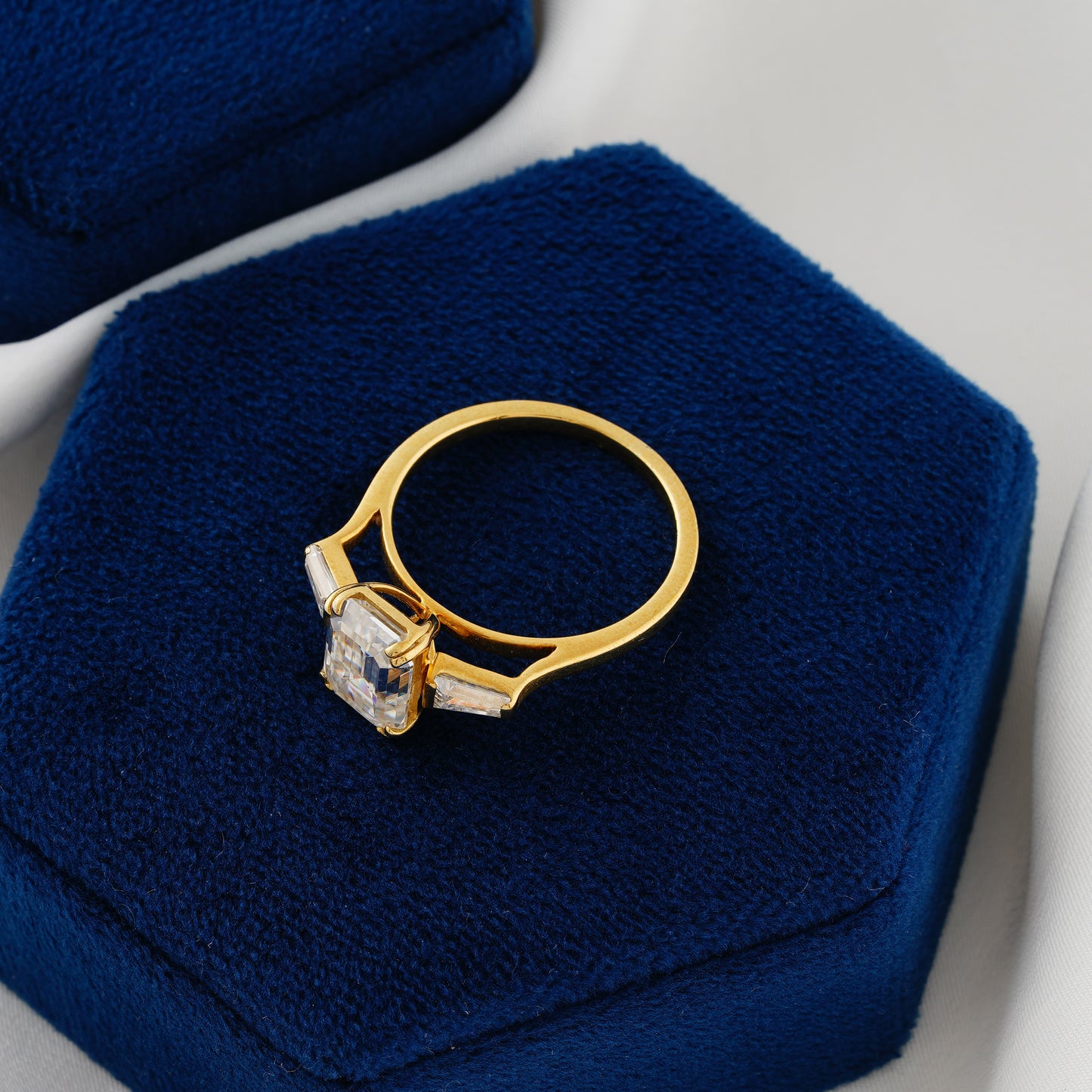 Timeless Brilliance — 2.30 CT Emerald Cut Lab Grown Diamond Engagement Ring