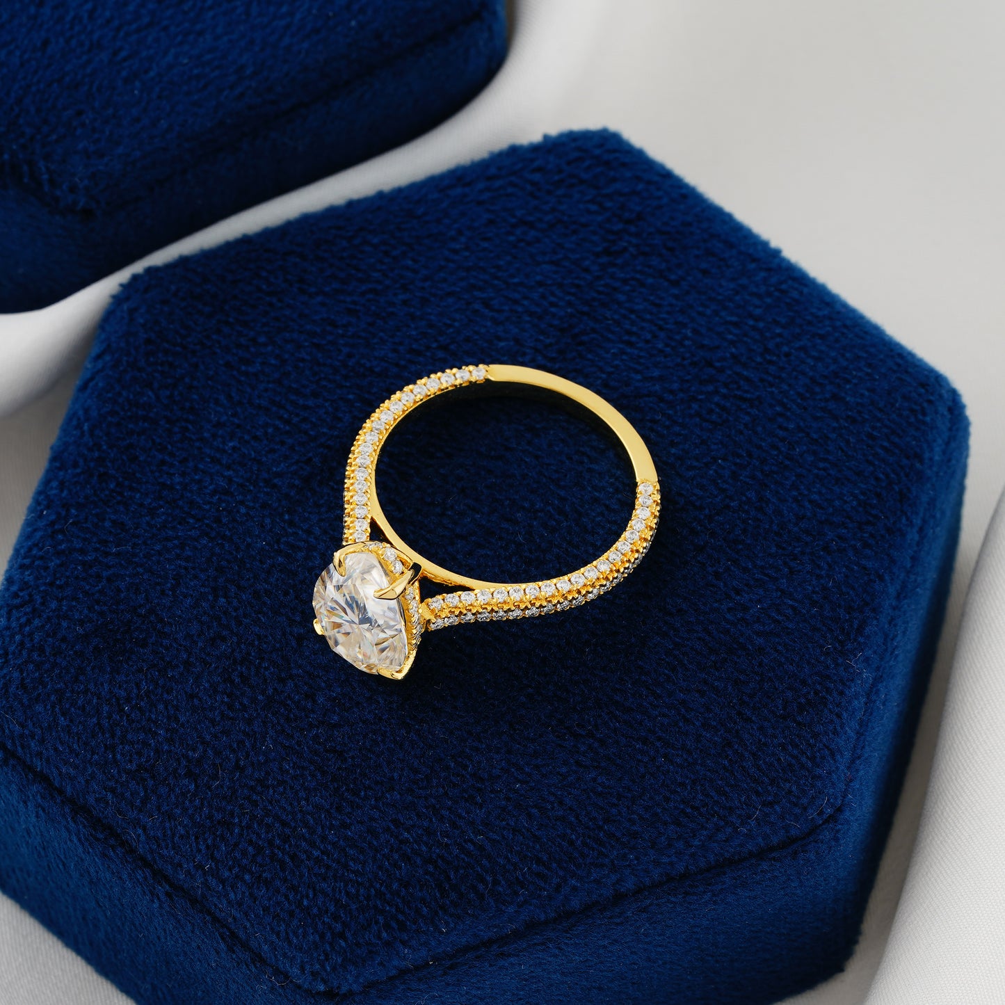 3.1 CT Pear Cut Lab Grown Diamond Engagement Ring