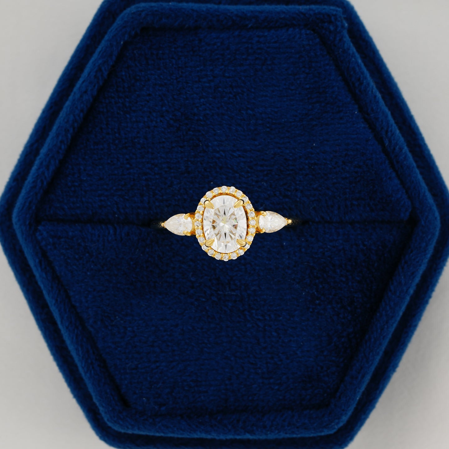 1.33 CT Oval Lab Grown Diamond Halo Ring