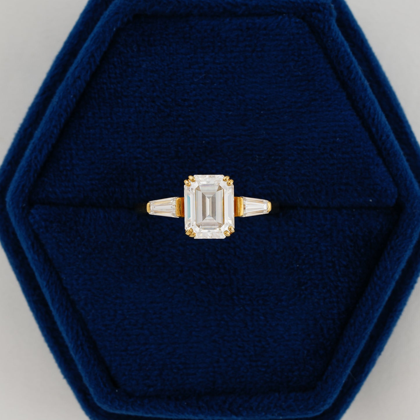 Timeless Brilliance — 2.30 CT Emerald Cut Lab Grown Diamond Engagement Ring