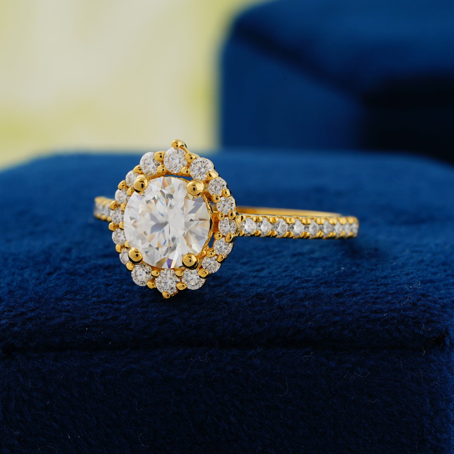 1.25 CT Round Cut Lab Grown Diamond Halo Ring – A Circle of Love and Eternal Brilliance