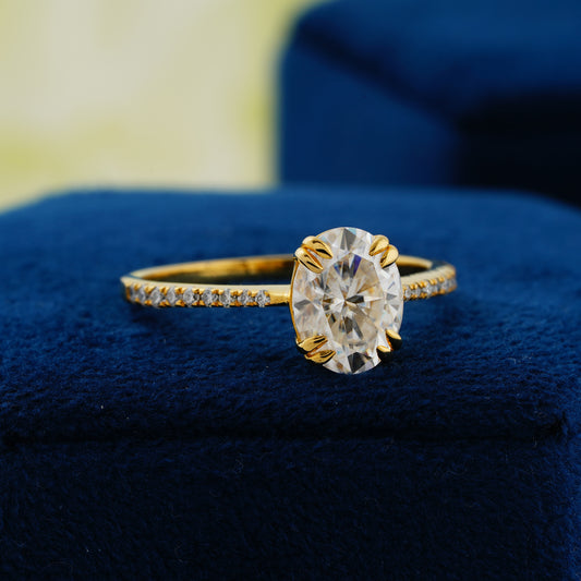 1.6 CT Oval Cut Lab Grown Diamond Engagement Ring – Eternal Bloom