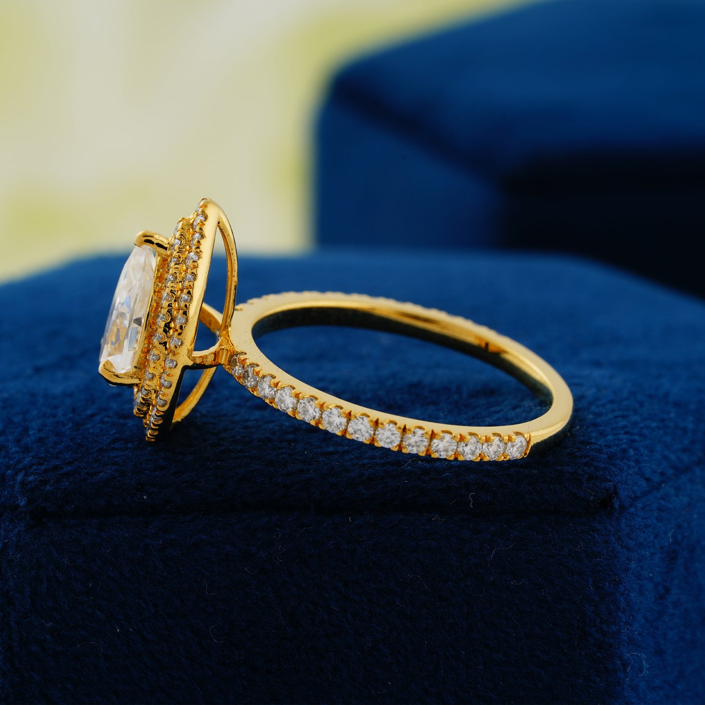 1.33 CT Pear Cut Lab Grown Diamond Double Halo Engagement Ring – The Eternal Teardrop