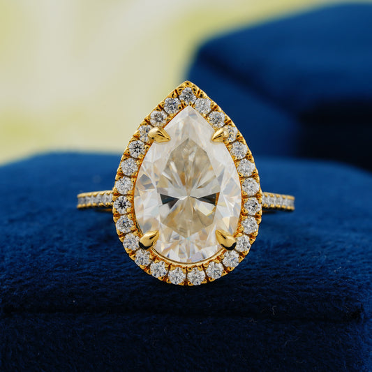 6.15 CT Pear Cut Lab Grown Diamond Engagement Ring
