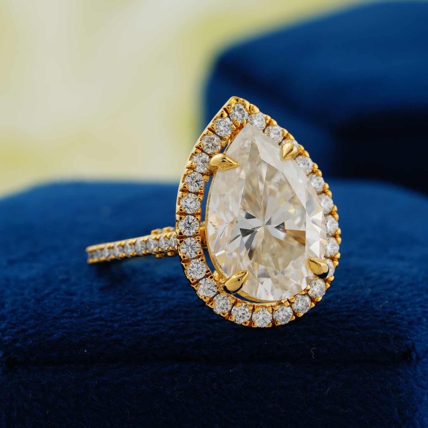 6.15 CT Pear Cut Lab Grown Diamond Engagement Ring