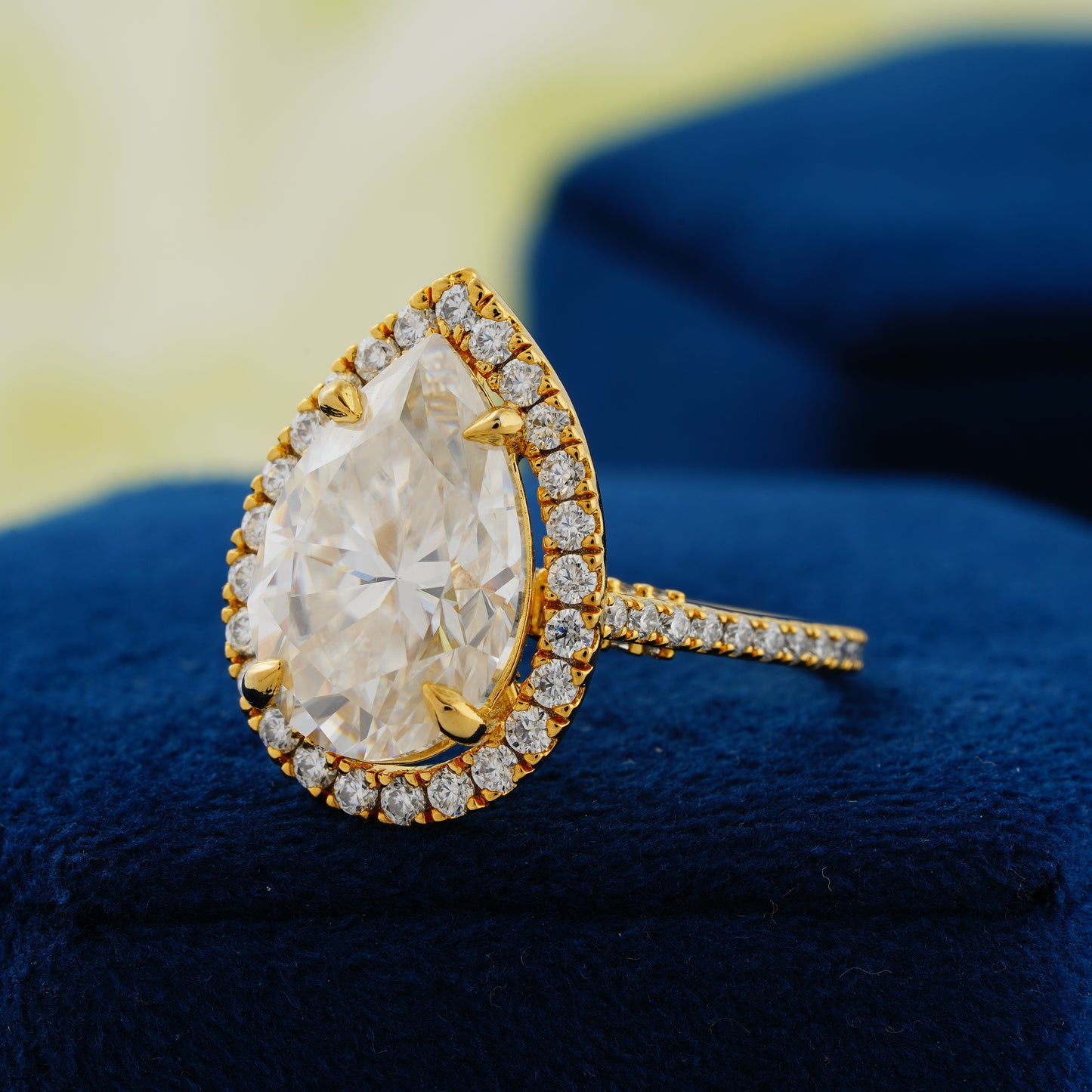 6.15 CT Pear Cut Lab Grown Diamond Engagement Ring