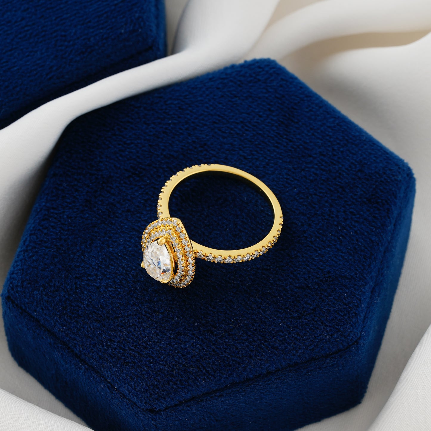 1.33 CT Pear Cut Lab Grown Diamond Double Halo Engagement Ring – The Eternal Teardrop