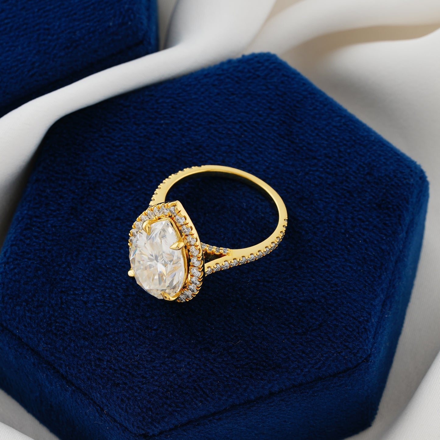 6.15 CT Pear Cut Lab Grown Diamond Engagement Ring