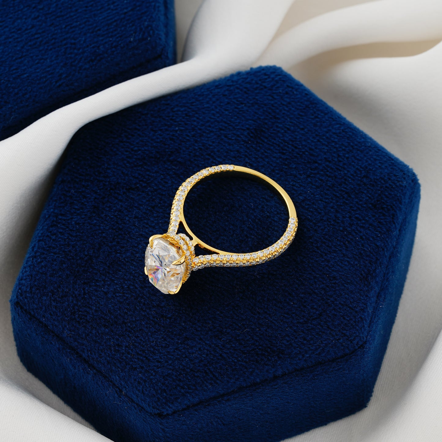 4 CT Oval Cut Double Pavé  Diamond Engagement Ring