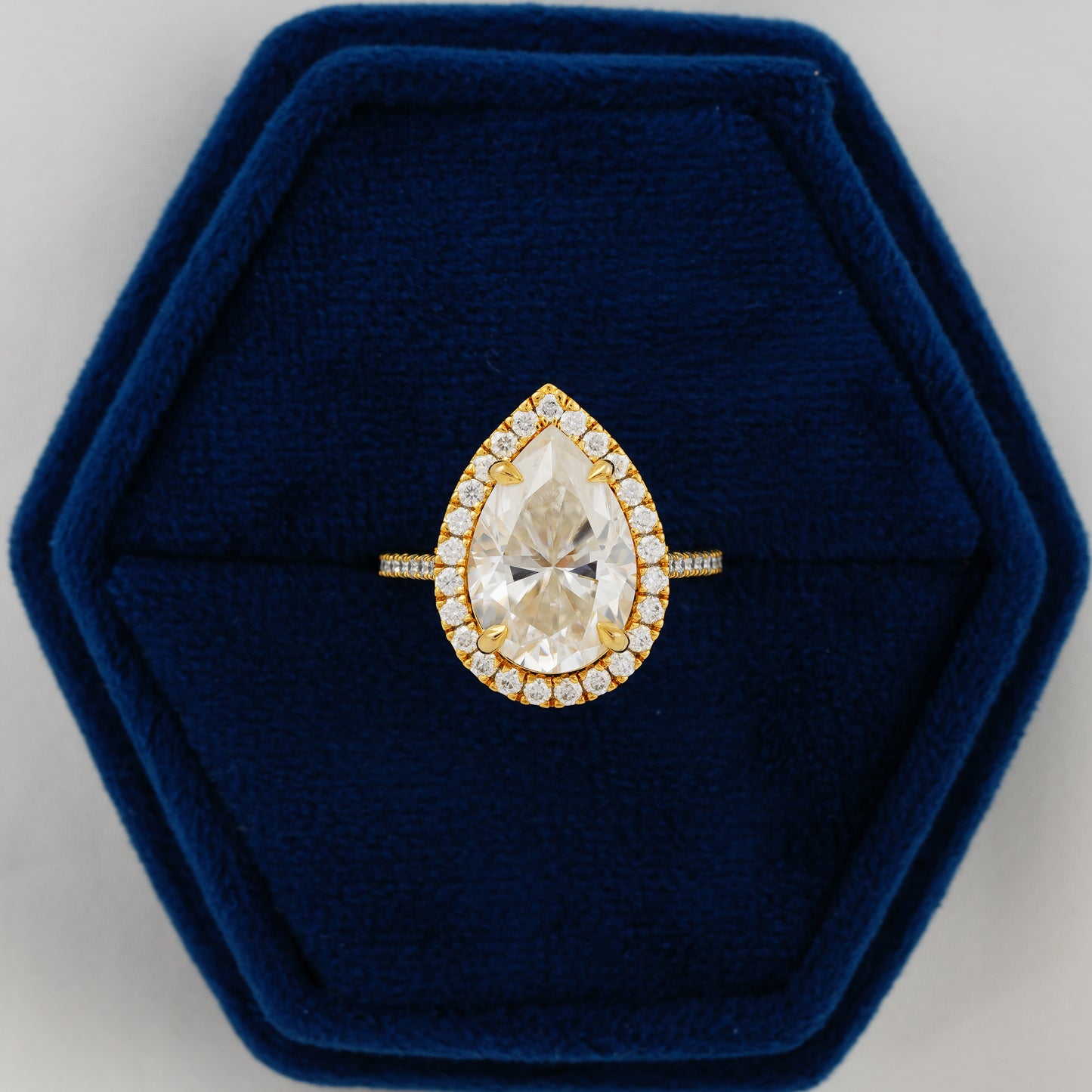 6.15 CT Pear Cut Lab Grown Diamond Engagement Ring