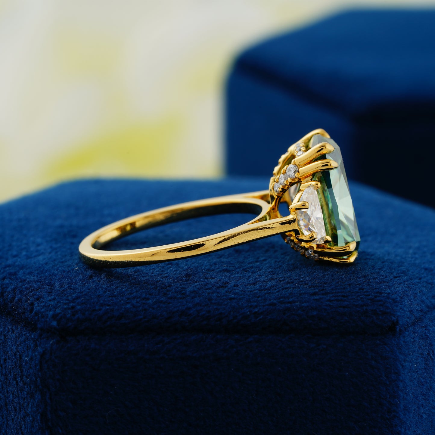 6.3 CT Dark Green Cushion Cut Lab Grown Diamond Engagement Ring – The Forest’s Whisper