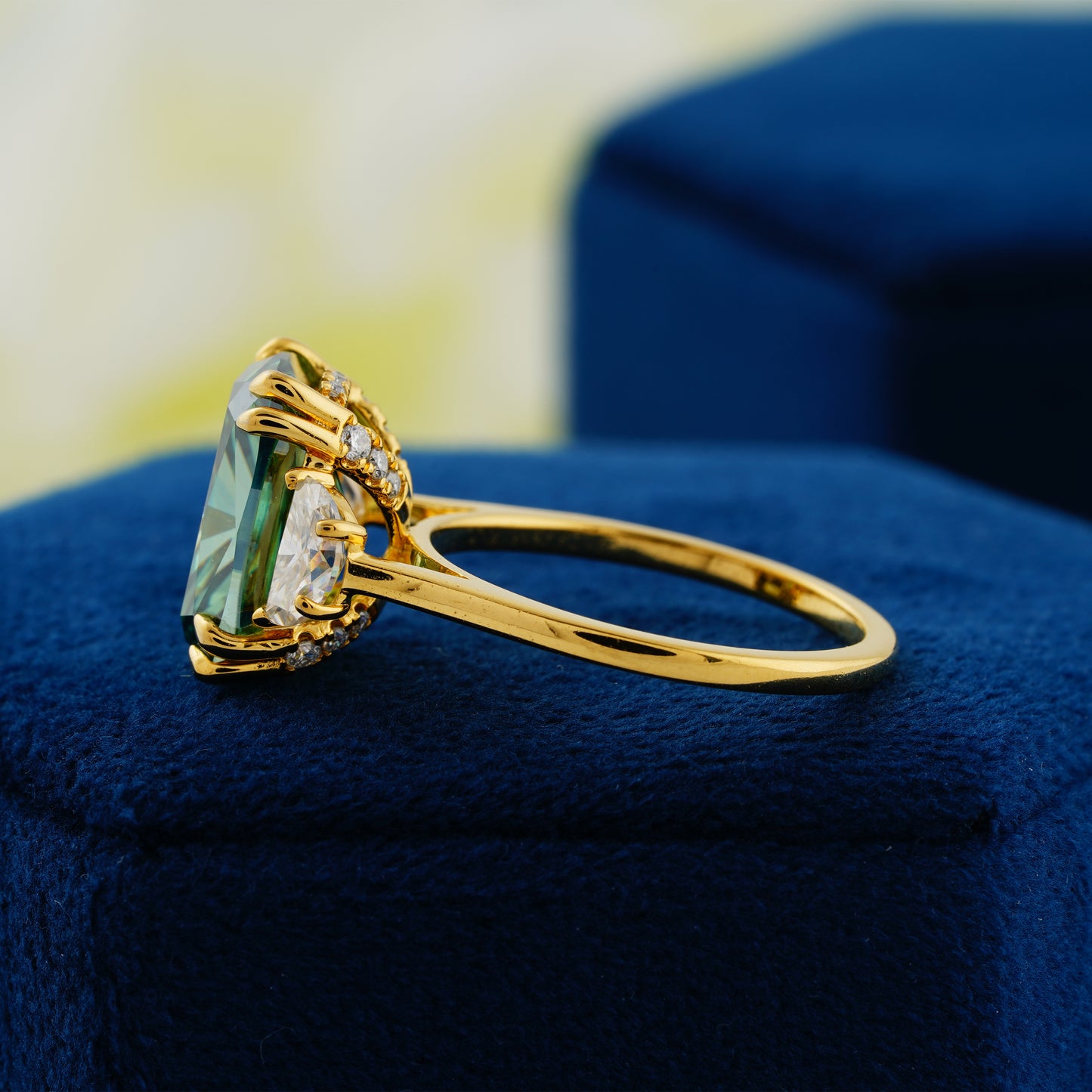 6.3 CT Dark Green Cushion Cut Lab Grown Diamond Engagement Ring – The Forest’s Whisper