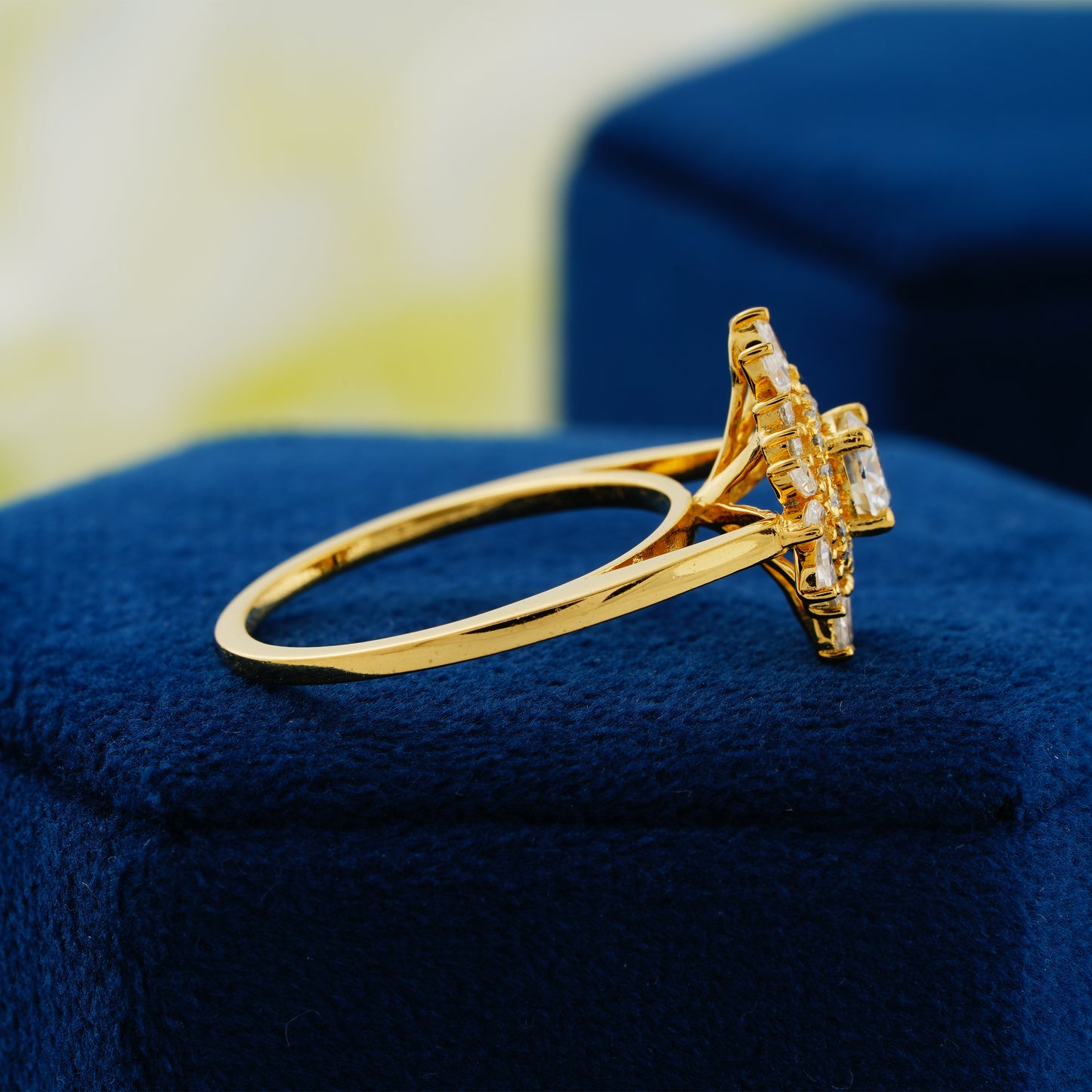 0.50 CT Round Cut Lab Grown Diamond Floral Halo Engagement Ring – The Bloom of Forever