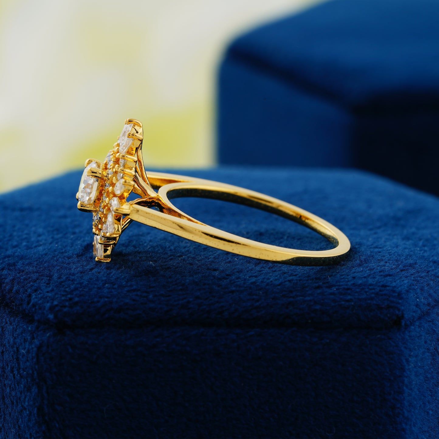 0.50 CT Round Cut Lab Grown Diamond Floral Halo Engagement Ring – The Bloom of Forever