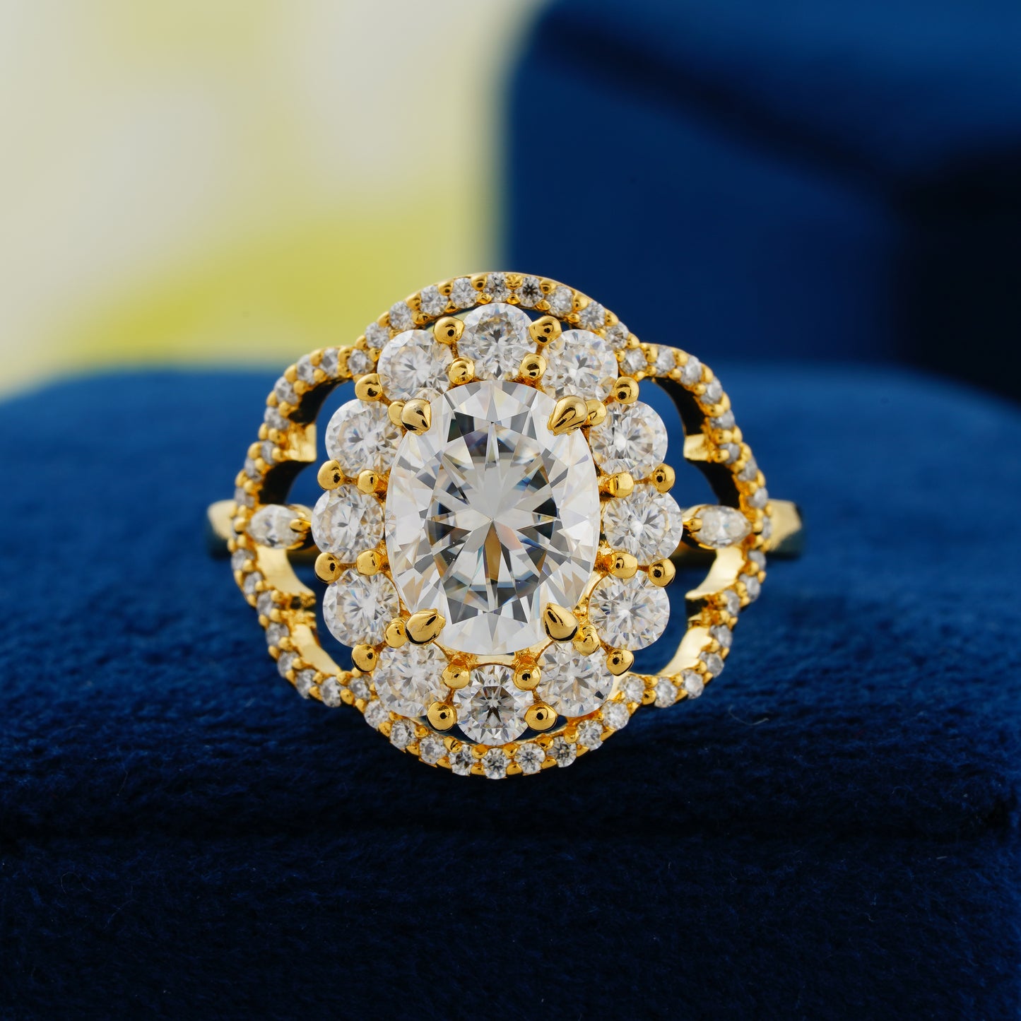 1.91ct Oval Floral  Diamond Ring