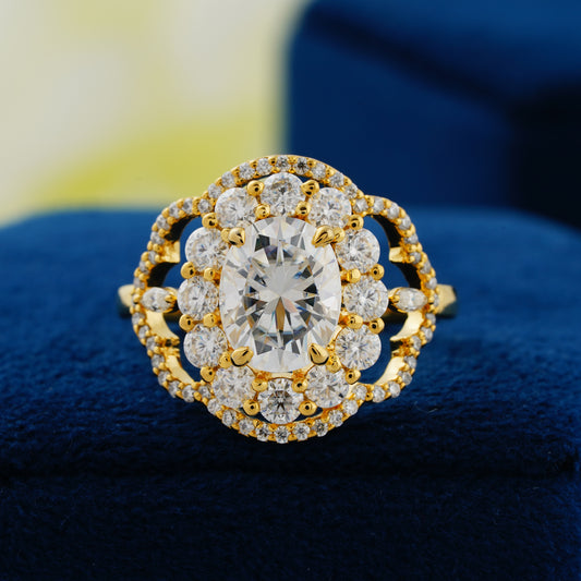 1.91ct Oval Floral  Diamond Ring