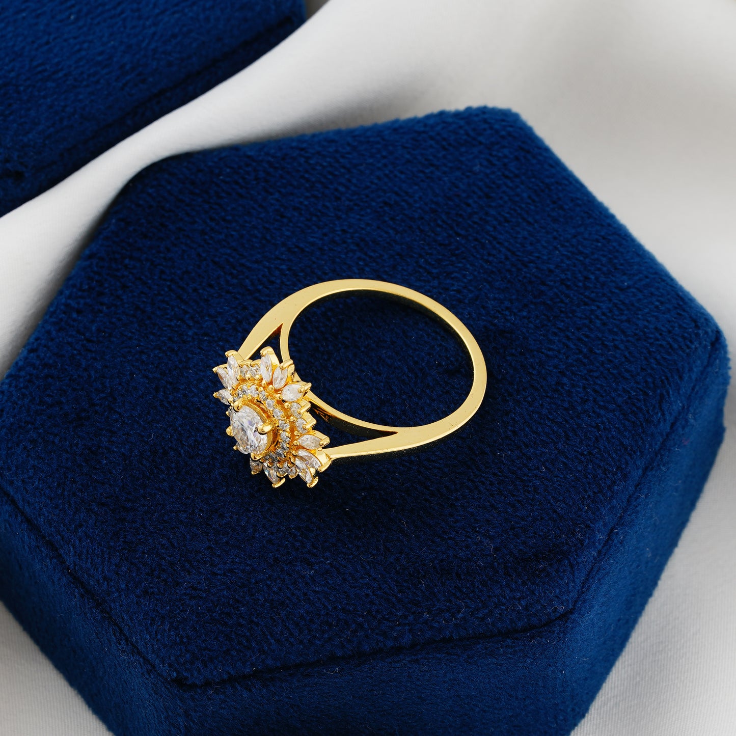 0.50 CT Round Cut Lab Grown Diamond Floral Halo Engagement Ring – The Bloom of Forever